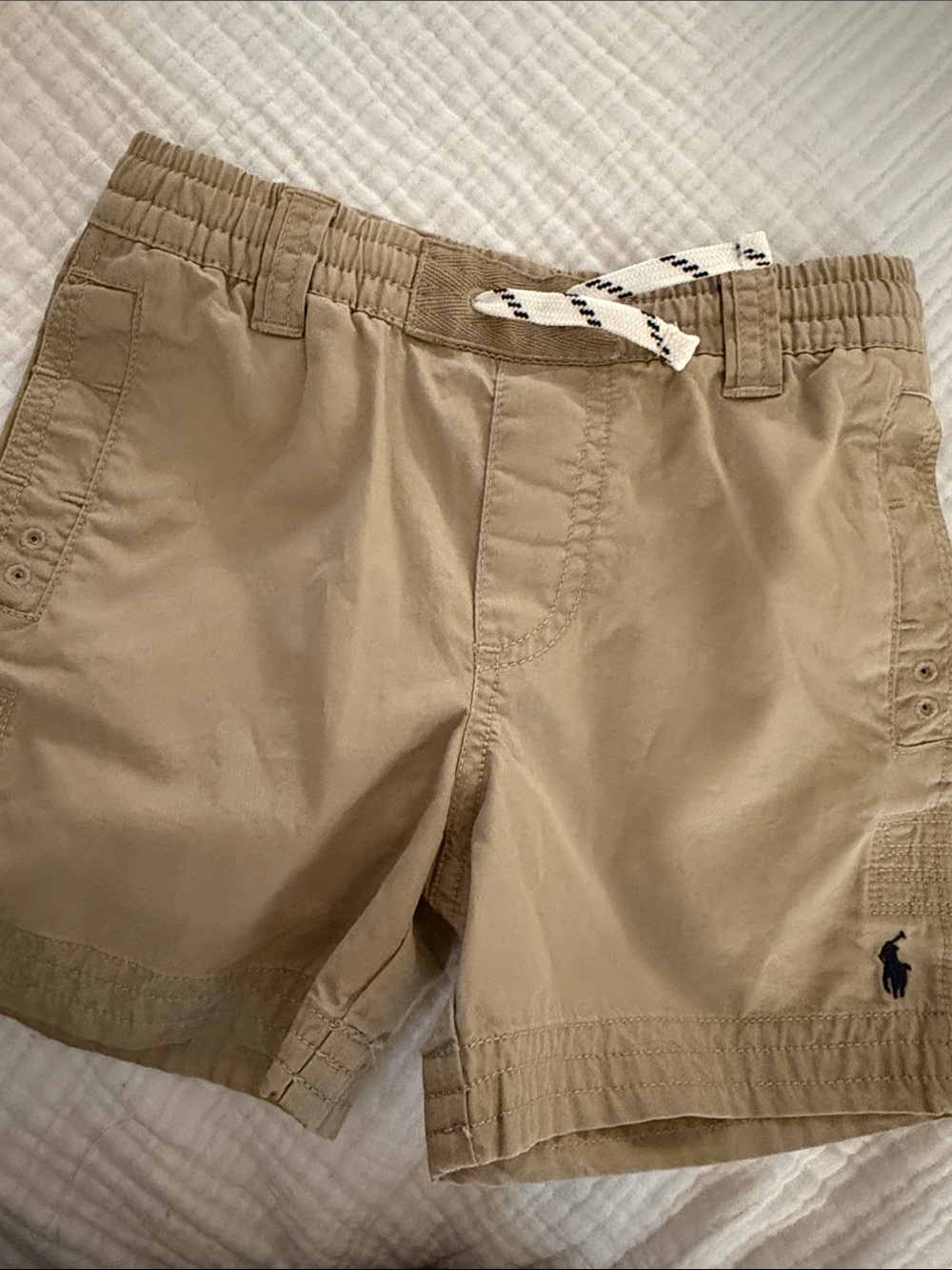 Polo by Ralph Lauren Khaki Drawstring Cotton Shorts